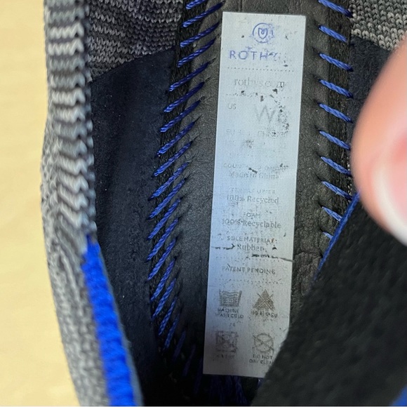 Rothy’s Grey Birdseye Pink Sole Round Toe Flats Sz 6 - Picture 13 of 15